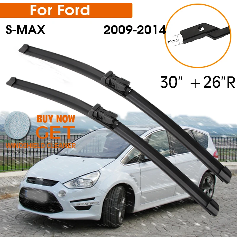 

Car Wiper Blade For Ford S-MAX 2009-2014 Windshield Rubber Silicon Refill Front Window Wiper 30"+26"R LHD RHD Auto Accessorie