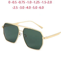 0 -0.5 -0.75 To -6 Polygon Pilot Myopia Sunglasses Men Polarized Big Frame Driving Anti-glare Prescription Sun Glasses For Women