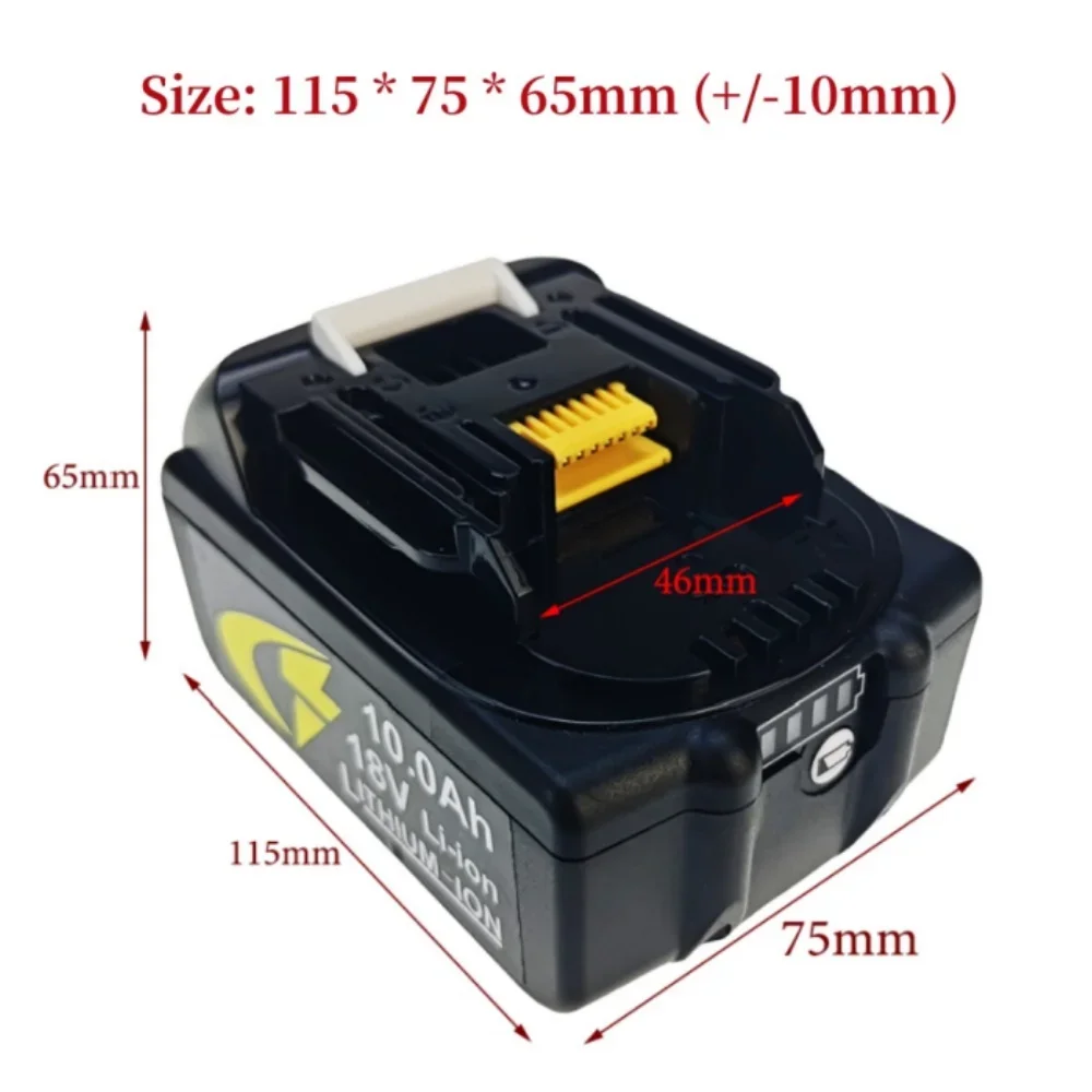 بطارية قابلة للشحن لماكيتا 18 فولت الاتحاد الأوروبي التوصيل شاحن. 10000 مللي أمبير مؤشر قدرة البطارية لأدوات DDF487 DTD173 DTW700 DGA404