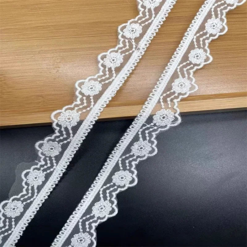 African lace fabric 2024 high quality 1yard new cotton thread small rose embroidery delicate Lolita clothing children's collar