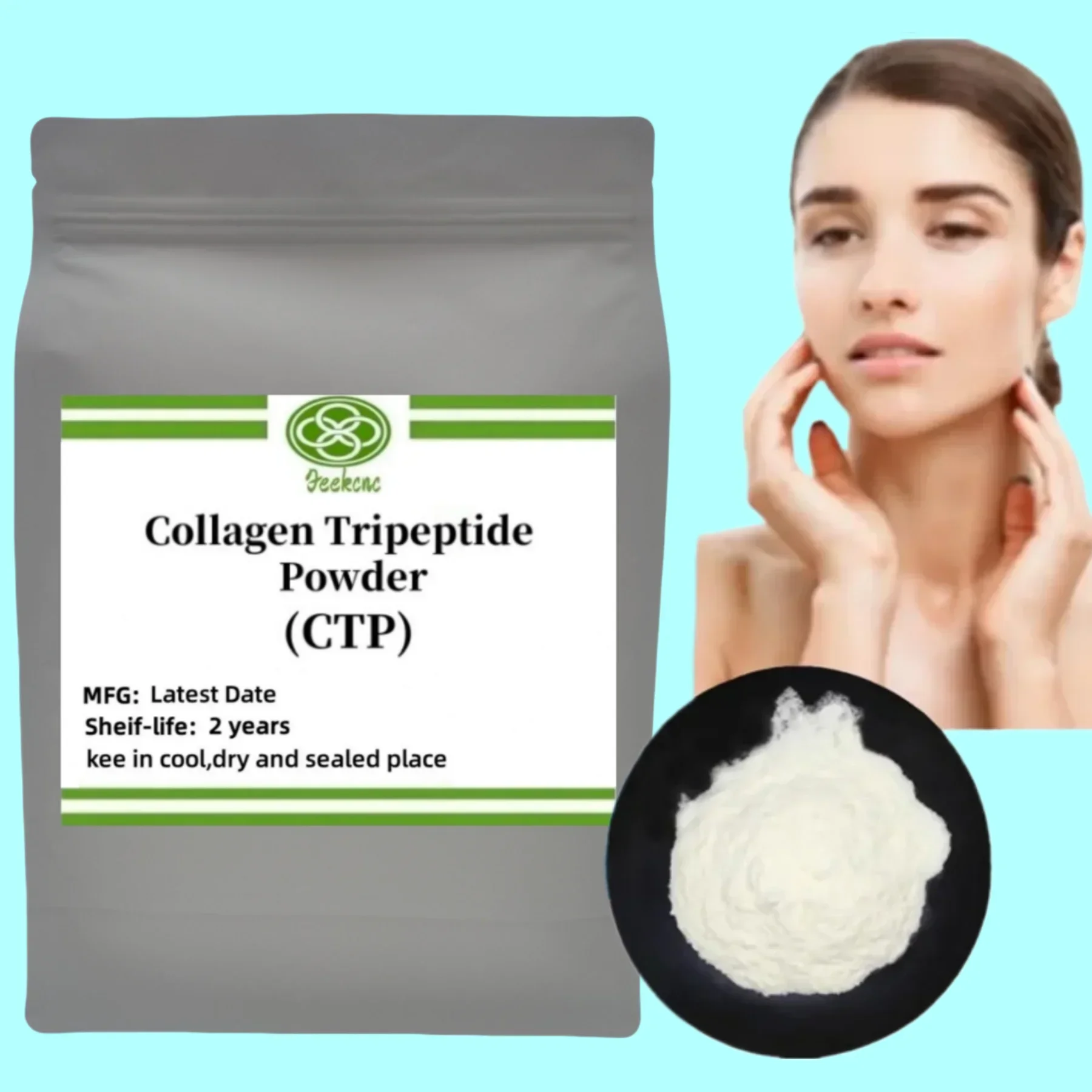 

Cosmetic Raw Material 50-1000g Collagen Tripeptide Powder, Skin Whitening High Quality