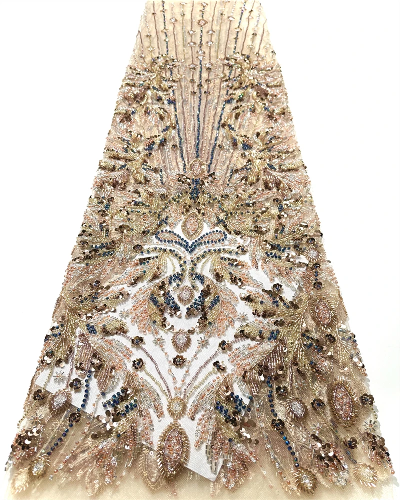 

Высококачественная кружевная ткань в африканском стиле для жениха, французский тюль с блестками, вышивка бисером для женского праздничного платья