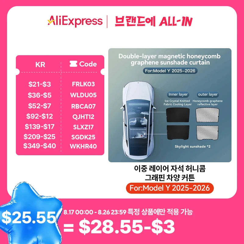 YZ 적용 테슬라 2025-2026 모델 3 Y 주니퍼 하이랜드 그래핀 블랙 스카이 스크린 선쉐이드 허니콤 스카이라이트 마그네틱 선쉐이드 패널용