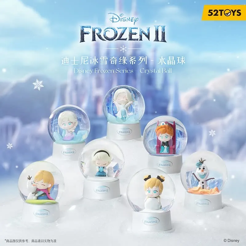 

52TOYS Authentic Disney Frozen 2 Crystal Ball Blind Box Elsa Anna Olaf Figures Collectible Toy Desktop Decoration Gift For Girls