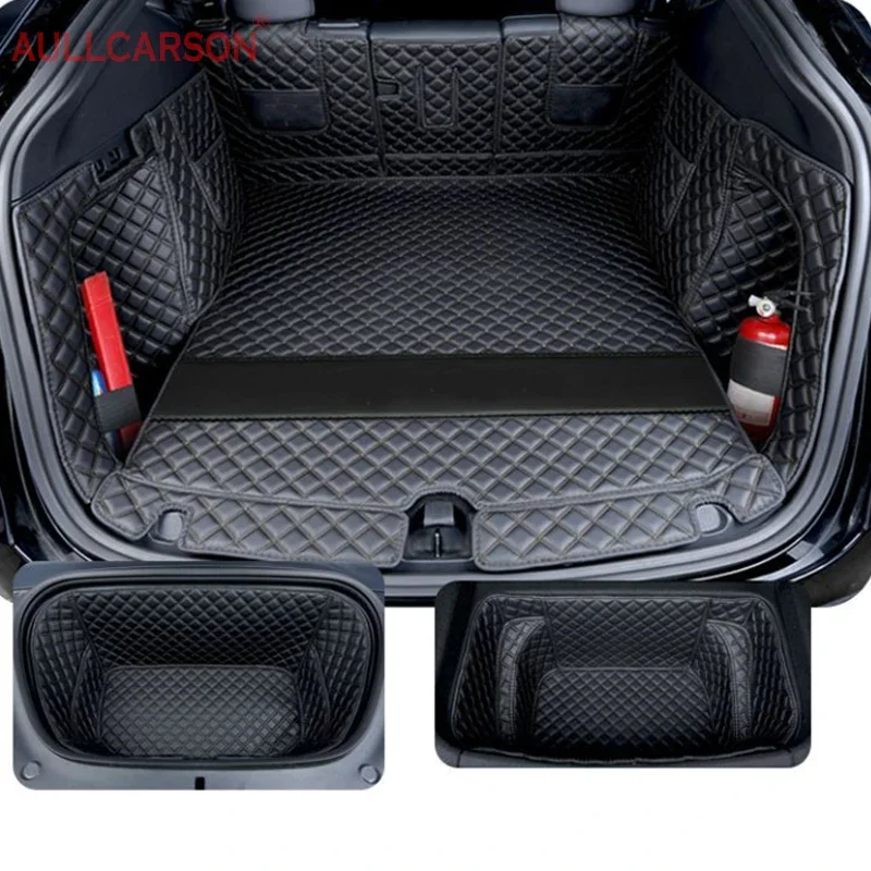 

For Tesla Model Y Trunk Mats Fully Surrounded Leather Durable Cargo Liner Boot Carpets Full Coverage Car Interior Accessories