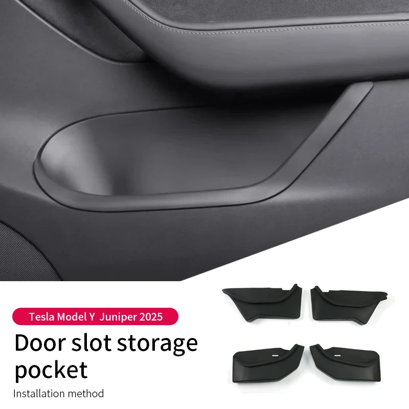 

For Tesla Mode Y Juniper 2025 Car Door Handle Storage Box TPE Organizer Case Waterproof Wear resistant Interior Accessories