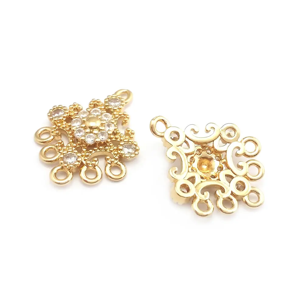 High Quality 18K Gold Color Brass and Zircon More Style Earrings Connect Charms Pendants Jewelry Making Diy Findings Accessories