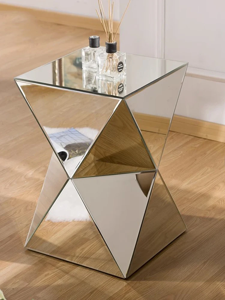 Luxury Mirror Tea Table Glass Furniture Home Living Room TV Cabinet Sofa Side Corner Tables