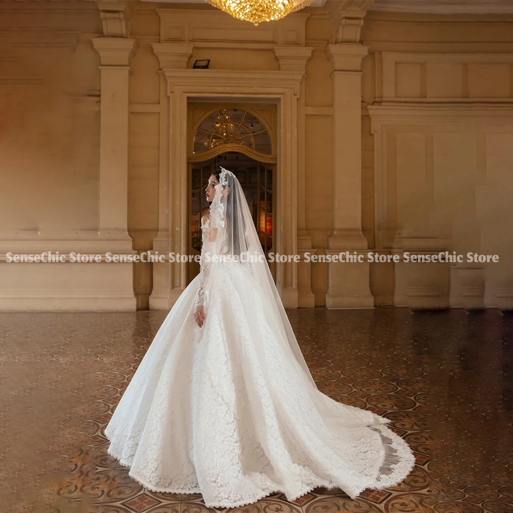 Formale Korea Brautkleider Tüll A-Linie Sweep Zug Spaghettiträger ärmellos Damen Blumen Braut Kleid Maßgeschneidert