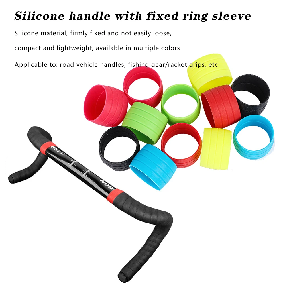 2pcs Silicone Anti-skip Bicycle Handlebar Tape plug Fixed Ring Road Bike Shift Handle Protection Cover Non-Slip Cycling Accessor