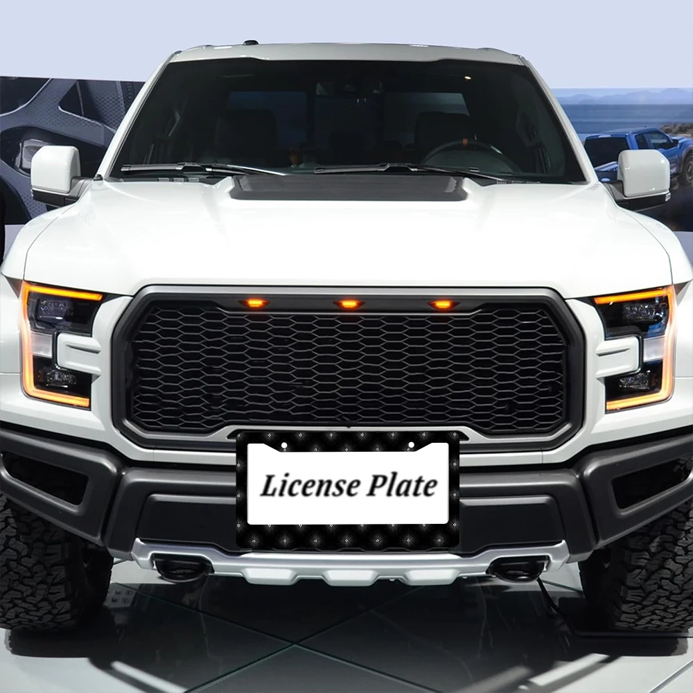 1 قطعة أسود ملون عباد الشمس نمط 2 حفرة إطار لوحة الرخصة مادة الألومنيوم 6x12 بوصة مع المسمار مجموعة الرجعية الجدة سيارة #4