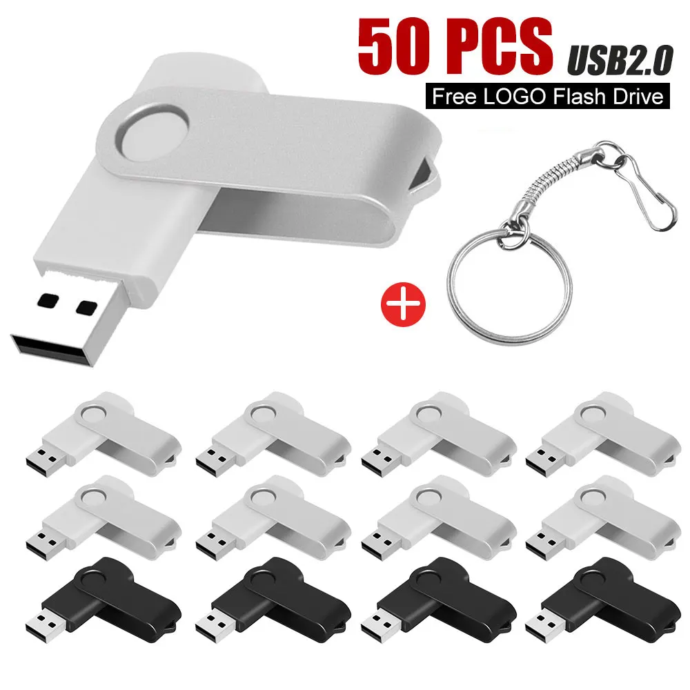 

50PCS Colour Folding Swivel USB Flash Drive 128G Pendrive 32GB64GB16GB Pen drive Memory Stick USB Stick Gift Free Custom LOGO