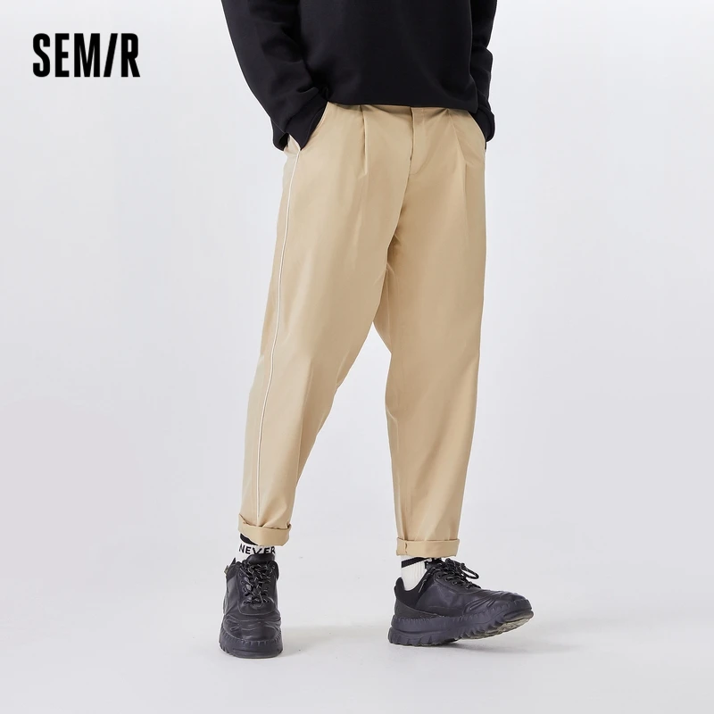 Semir 2024 Casual Broek Mannen Lente Nieuwe Losse Radijs Broek Retro Hong Kong Stijl Jeugdige En Knappe Jongens Taps Toelopende Broek