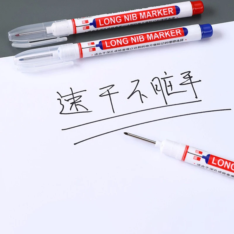 1PC Long Head Marker Pen Waterproof Multi-purpose Deep Hole Marker Pens For Marking The Drilling Position