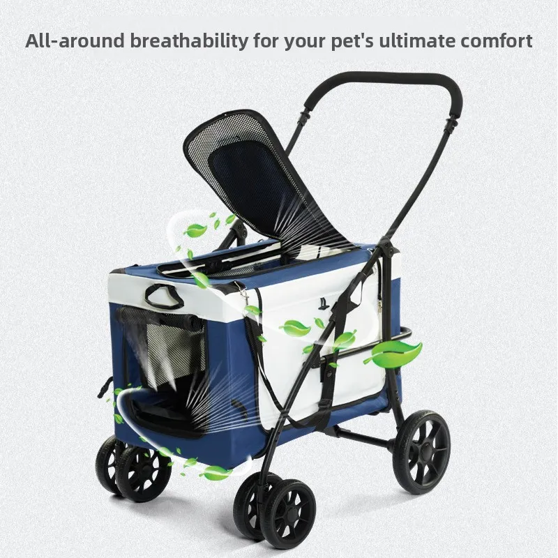 Large space pet cart Separate cart Multi-dog pet cart Portable out Pet supplies