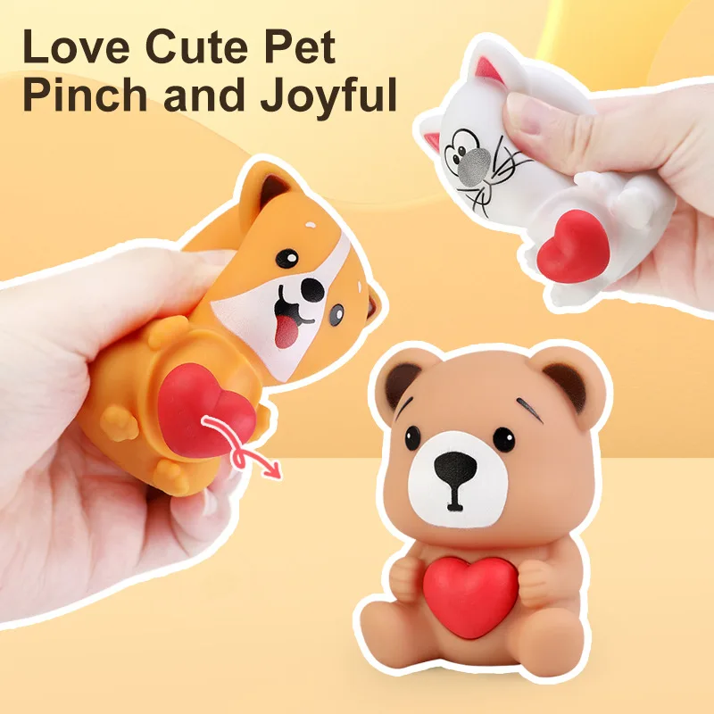 

Cute Animal Love Heartbeat Squish Squeeze Toy Anxiety Stress Relief Sensory Antistress Toys For Adults Birthday Christmas Gifts