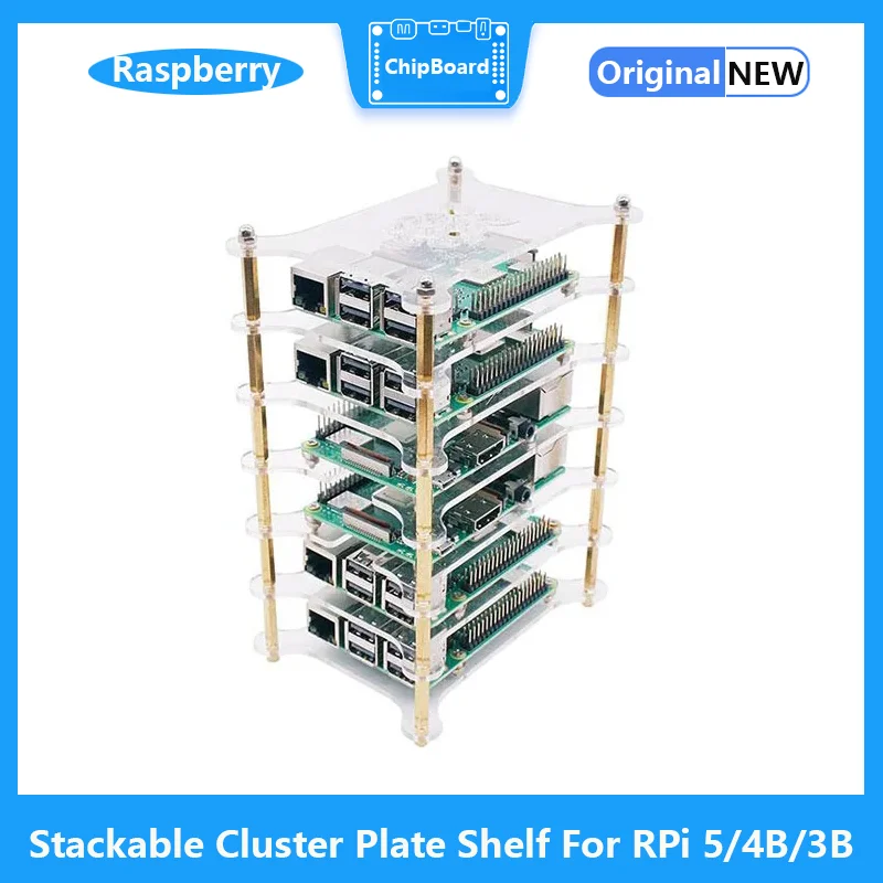 Raspberry Pi Stackable Cluster Plate Shelf 5/4B/3B/3B+/2B Model Multilayer Clear Stackable Case for Raspberry Pi 5