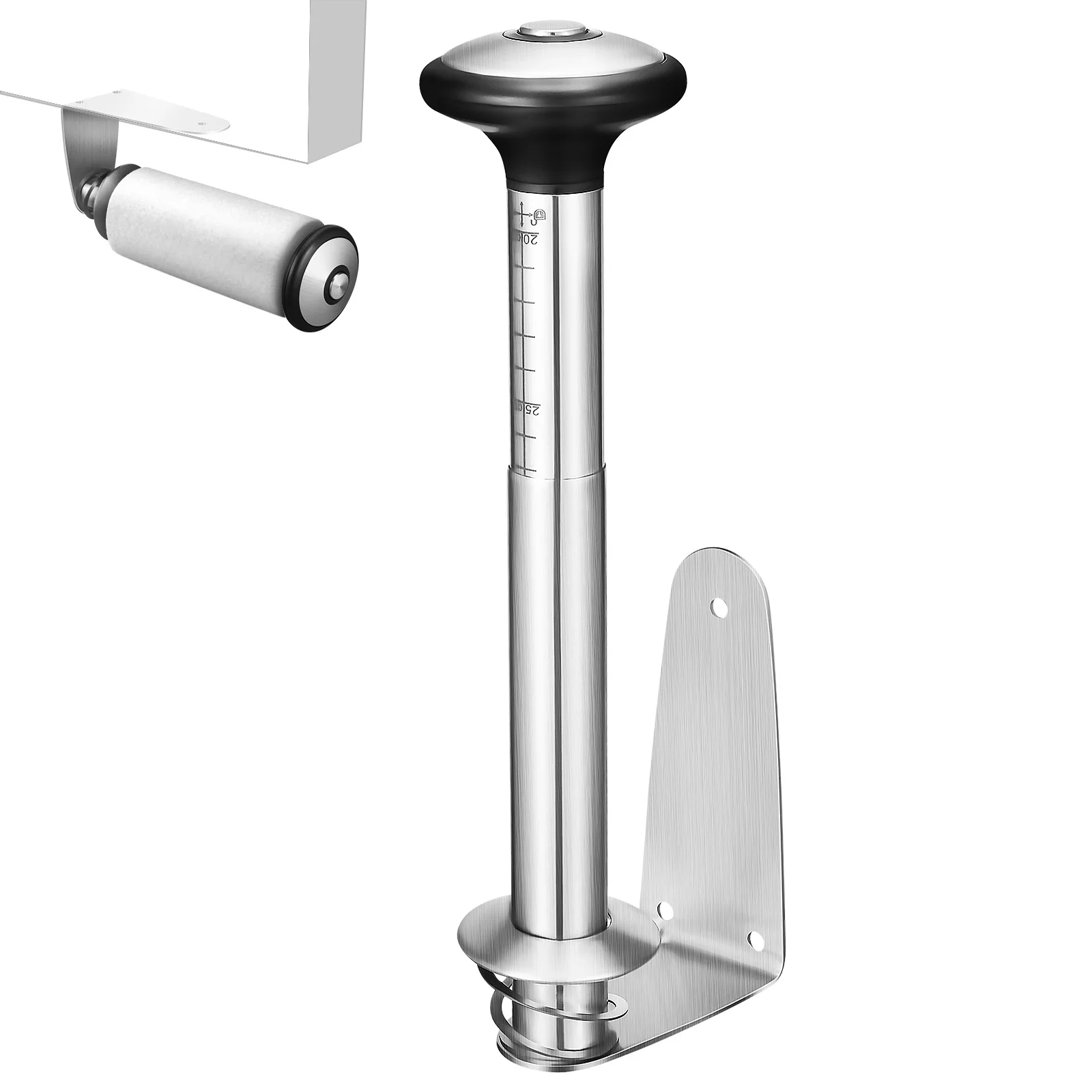 

Stainless Steel Paper Towel Holder Vertical Cling Wrap Storage Rack Hanger Kitchen Accessories Space Saving Easy Clean