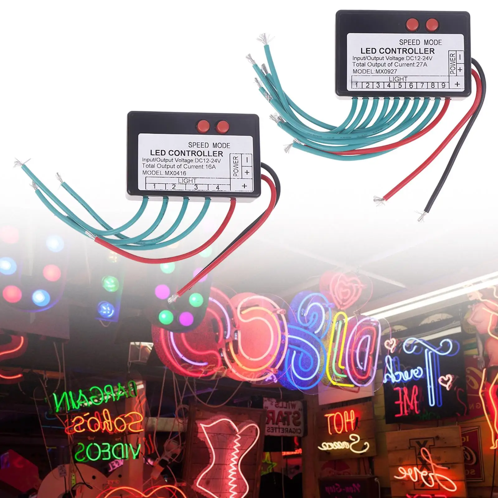 Single Color LED Strip Light Controller, Jump Water Flash Horse Sign, 12V-24V for Illuminated Display