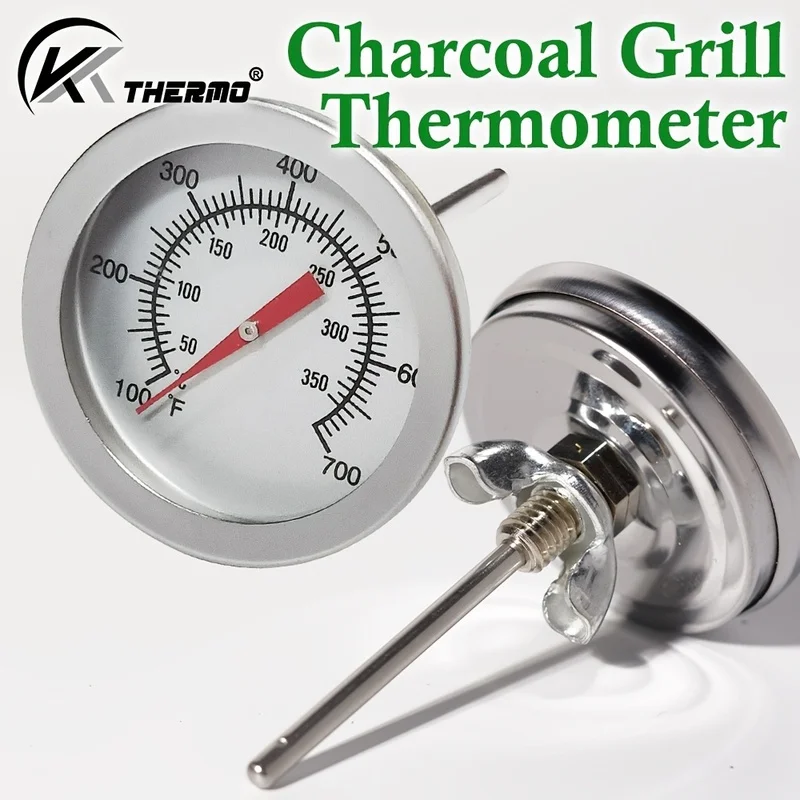 KT THERMO Charcoal Grill Thermometer 100-700F 50-350C Smoker Temperature Gauge BBQ Grill Pit Replacement Thermomete