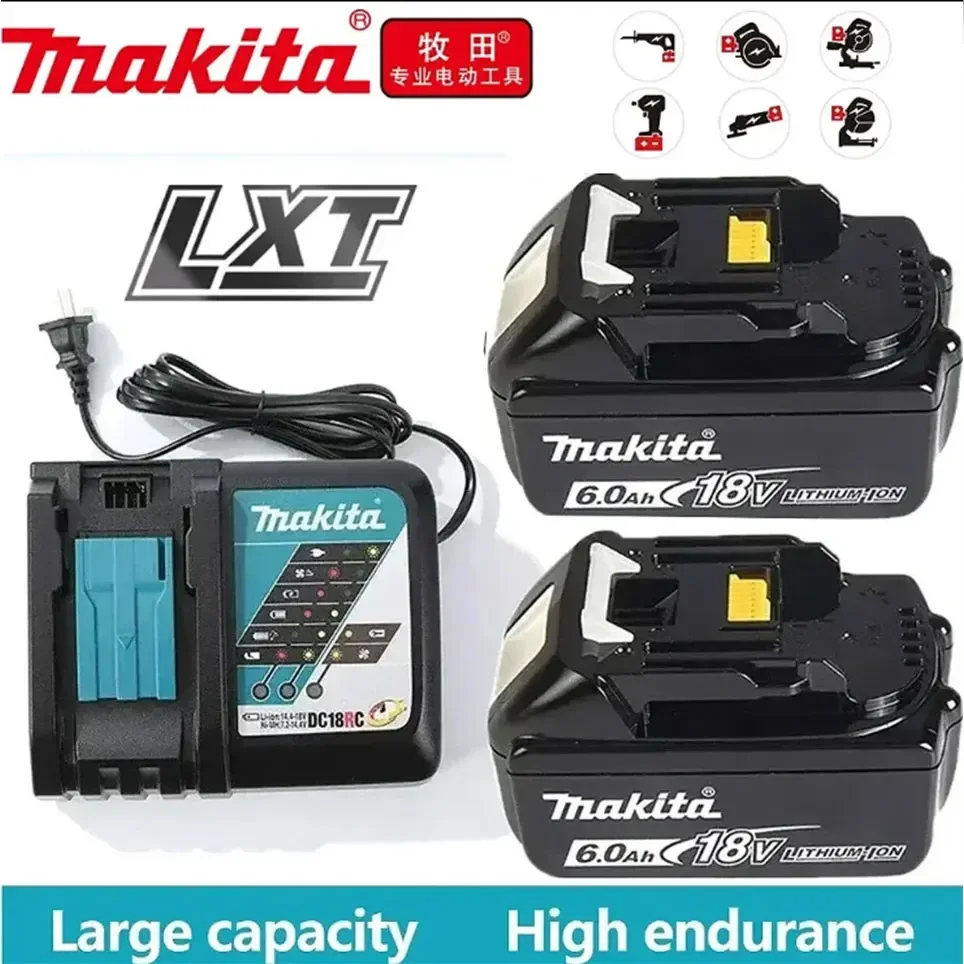 

Makita 18V Battery 6000mAh Rechargeable Power Tools Battery 18V makita with LED Li-ion Replacement LXT BL1860B BL1860 BL1850