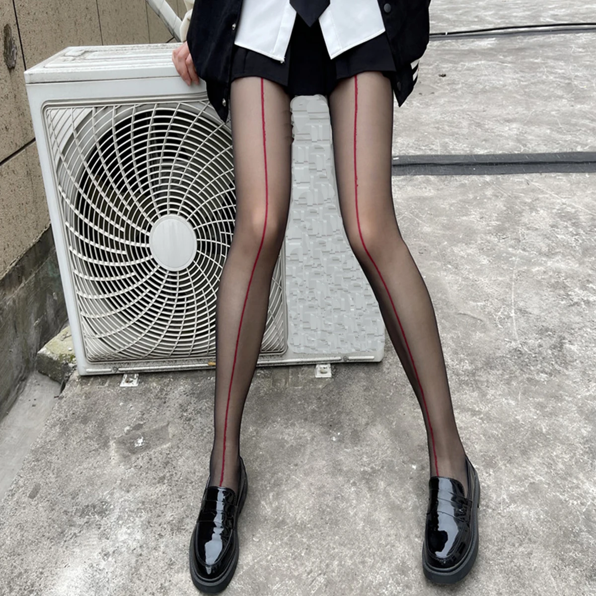 

1pcs lady red stockings vertical crotch pantyhose