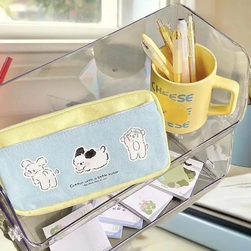 جرو طباعة سستة حقيبة أقلام رصاص متعددة الوظائف القرطاسية حالة لطيف حقيبة التخزين للطلاب اللوازم المدرسية سعة كبيرة #3