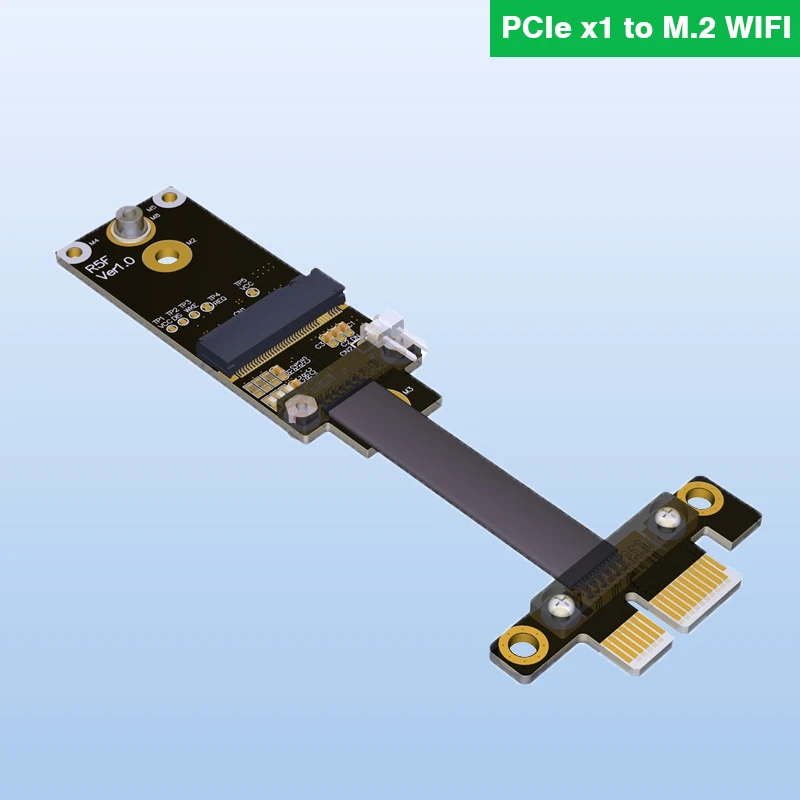 

M.2 A.E. key WiFi To PCIe x1 Extender Adapter Riser Gen3.0 Wireless network Card Ribbon Cable M2 key AE A+E PCI-E 1x R15SF