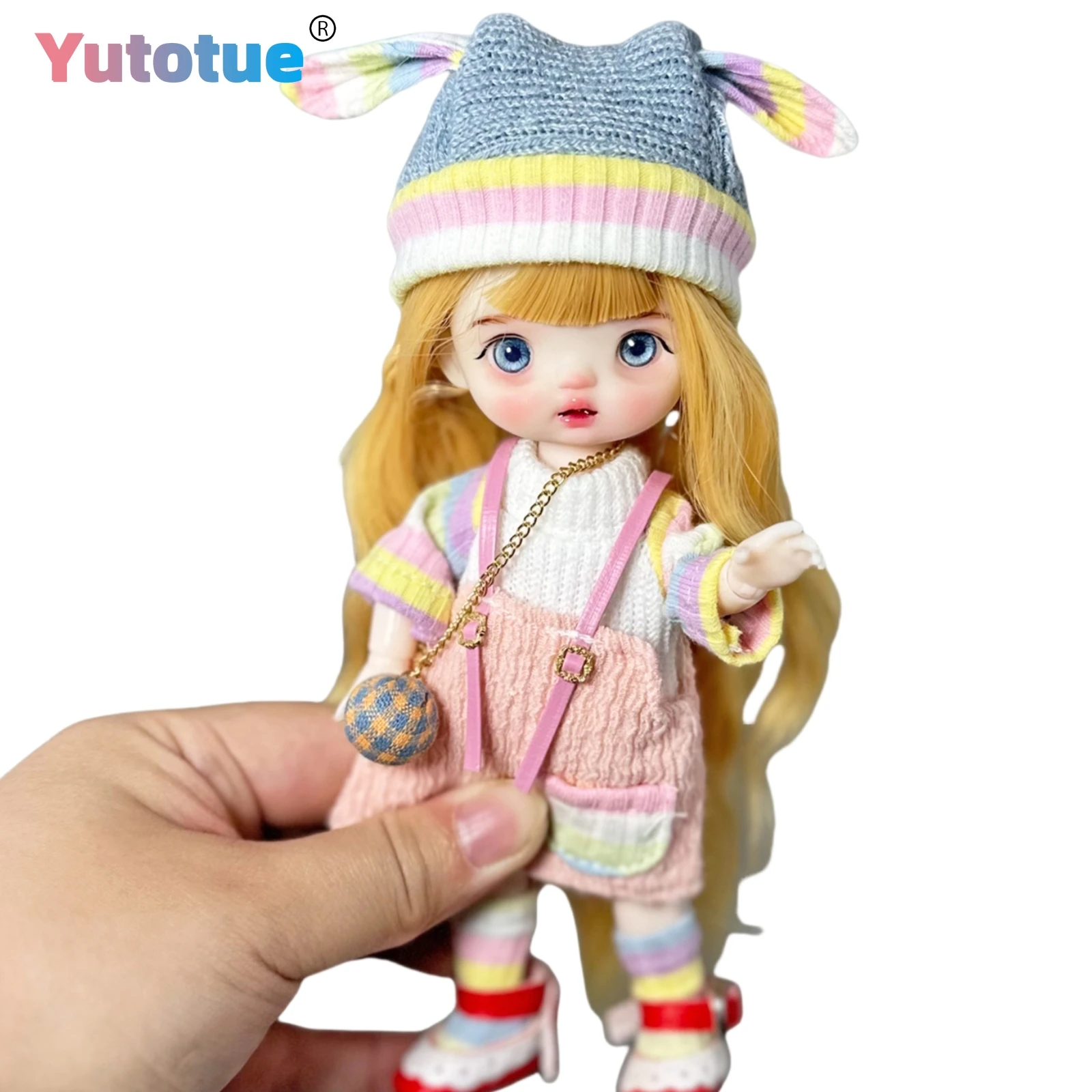 

YUTOTUE 16cm Cute Girl Doll with Removable Clothes Outfits Shoes Wigs Mini Toy Kids Gift