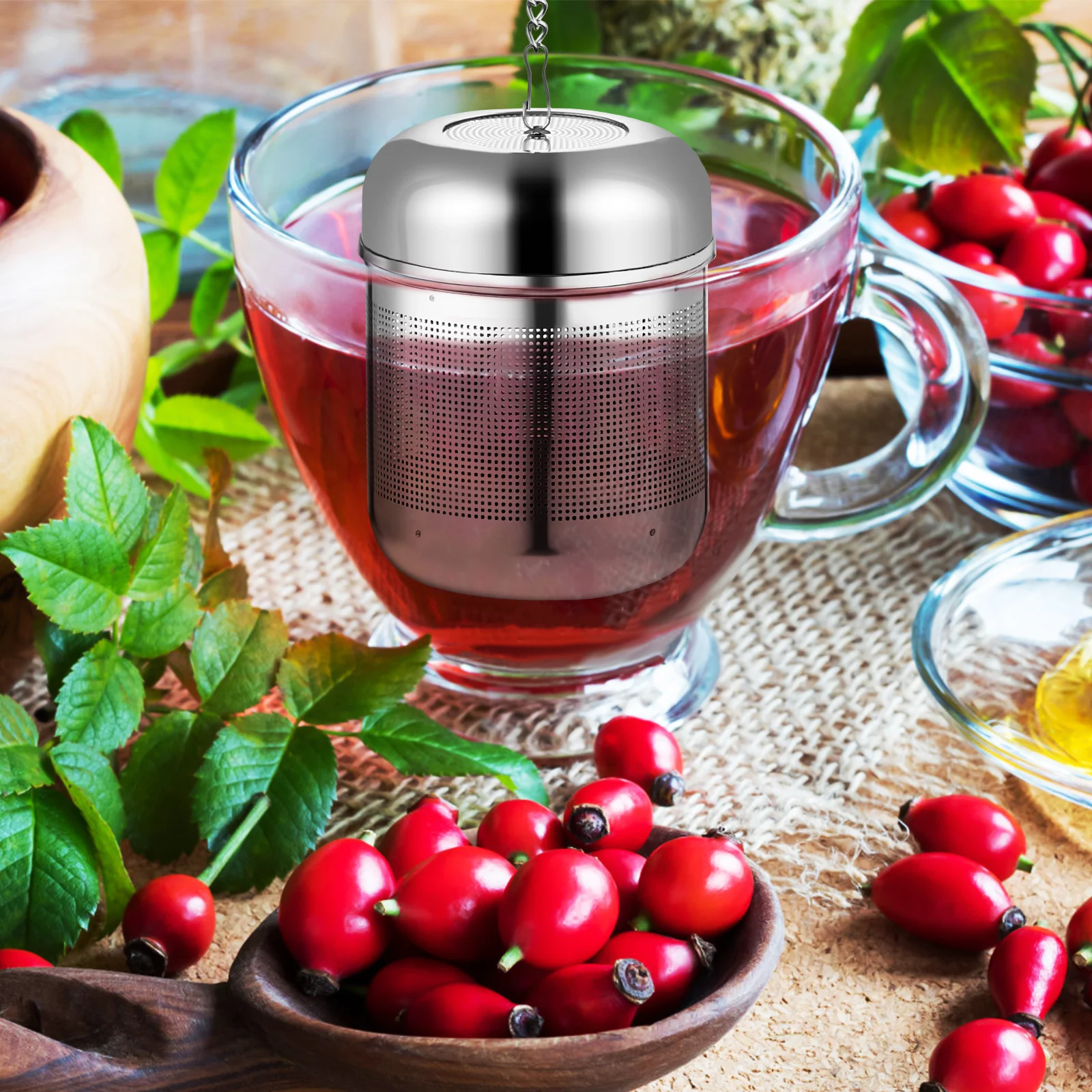 

4pcs Tea Infuser Stainless Steel Fine Mesh Loose Tea Steeper Brewing Basket For Teapot Cup Soup Spice Straining Metal