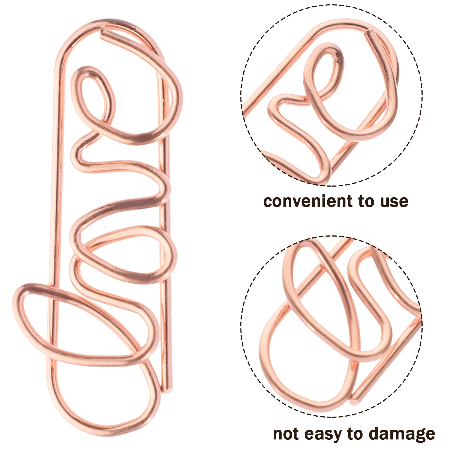 

50 Pcs Metal Paper Clips Love Shape Rose Gold Mini Office Document ganizer Small Colored Bulk Cute Lightweight