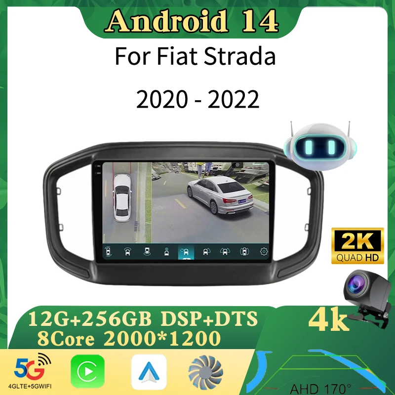 

Android 14 Car Radio For Fiat Strada 2020 - 2022 Multimedia Video Player Carplay Tape Recorder GPS Head Unit WIFI 4G No 2din DVD
