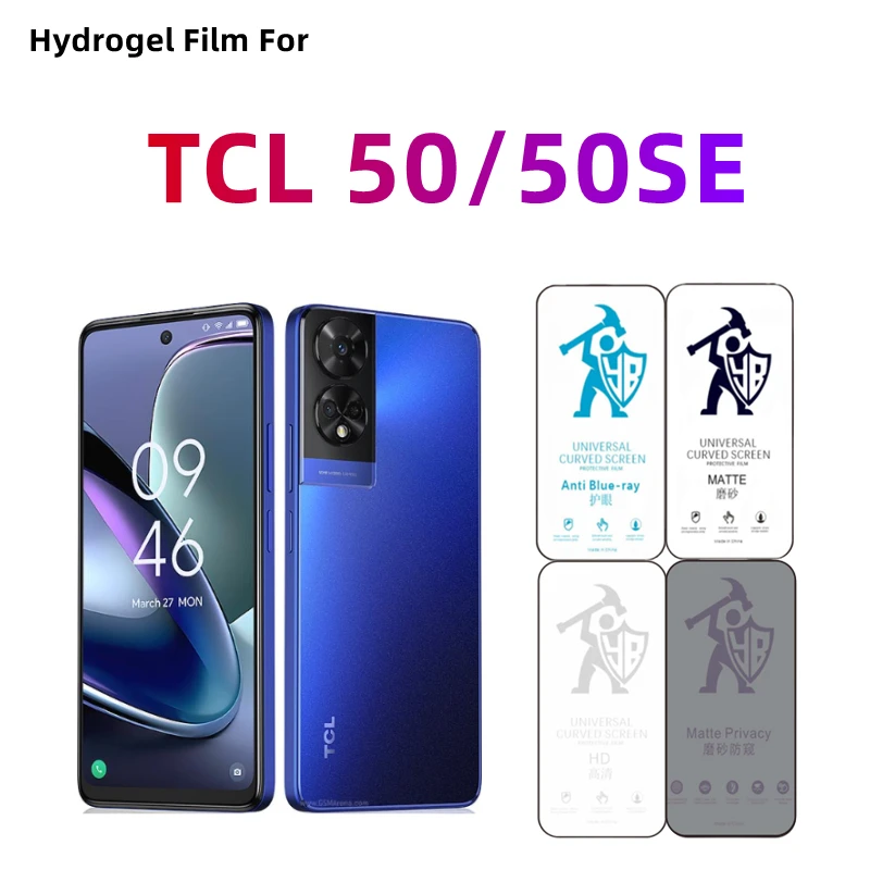 2pcs Matte Hydrogel Film For TCL 50 5G/50SE HD Outer Screen Protector For TCL 50 SE Eye Care Privacy Matte Protective Film