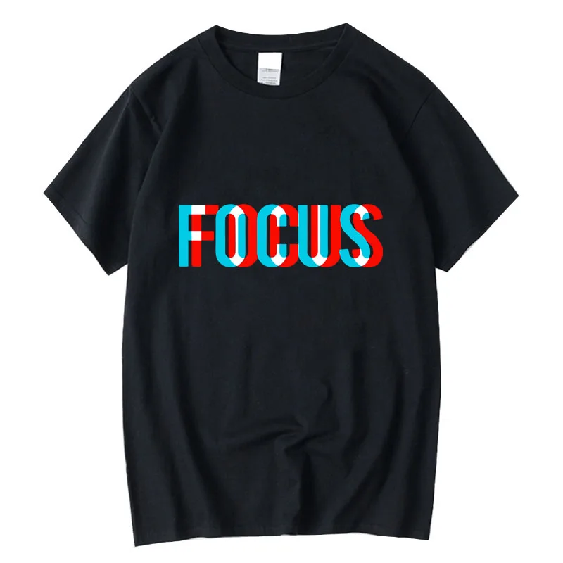 High Quality 100% Cotton Funny Focus De Men's T-Shirt Customizable Hand-Painted Design Clothing Customization Service