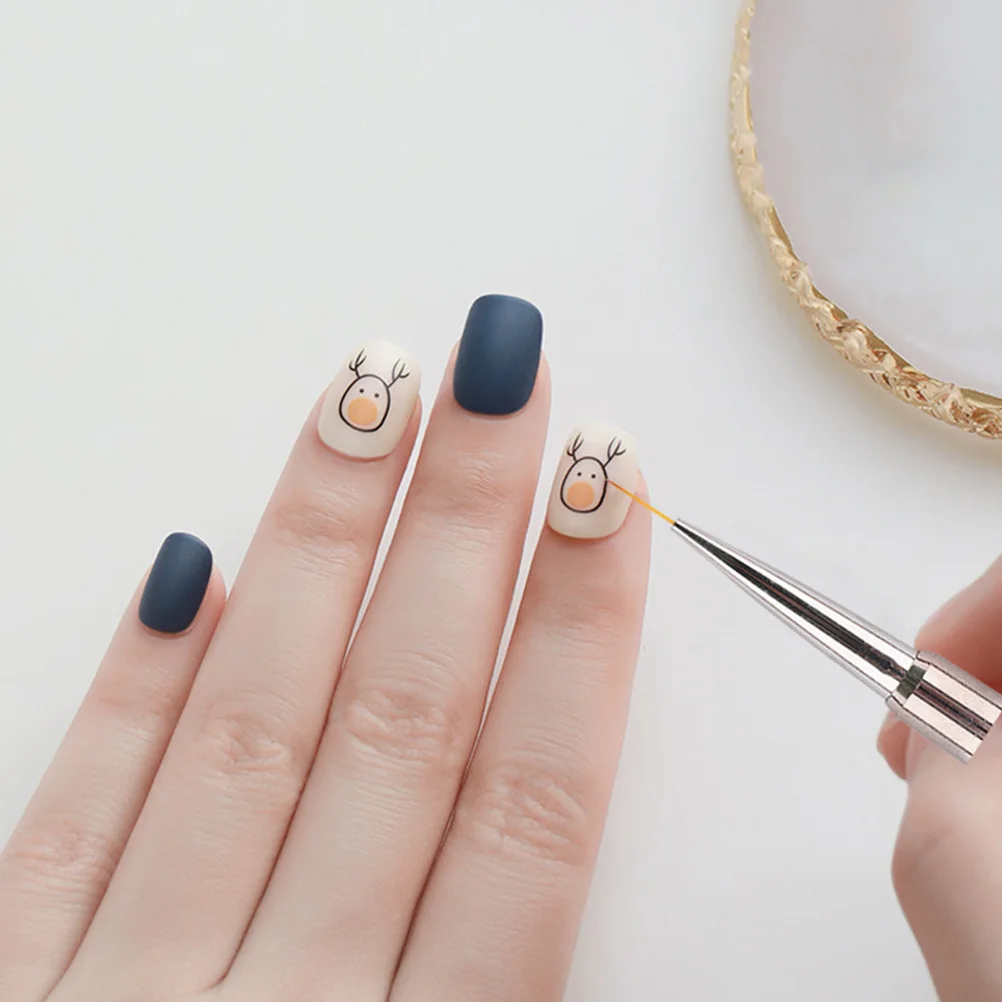 10개입 아트 브러쉬 세트 고품질 섬유모 가벼운 손잡이 매니큐어 템플릿 DIY 네일 트리머 도구 키트 네일 아트 디자인용