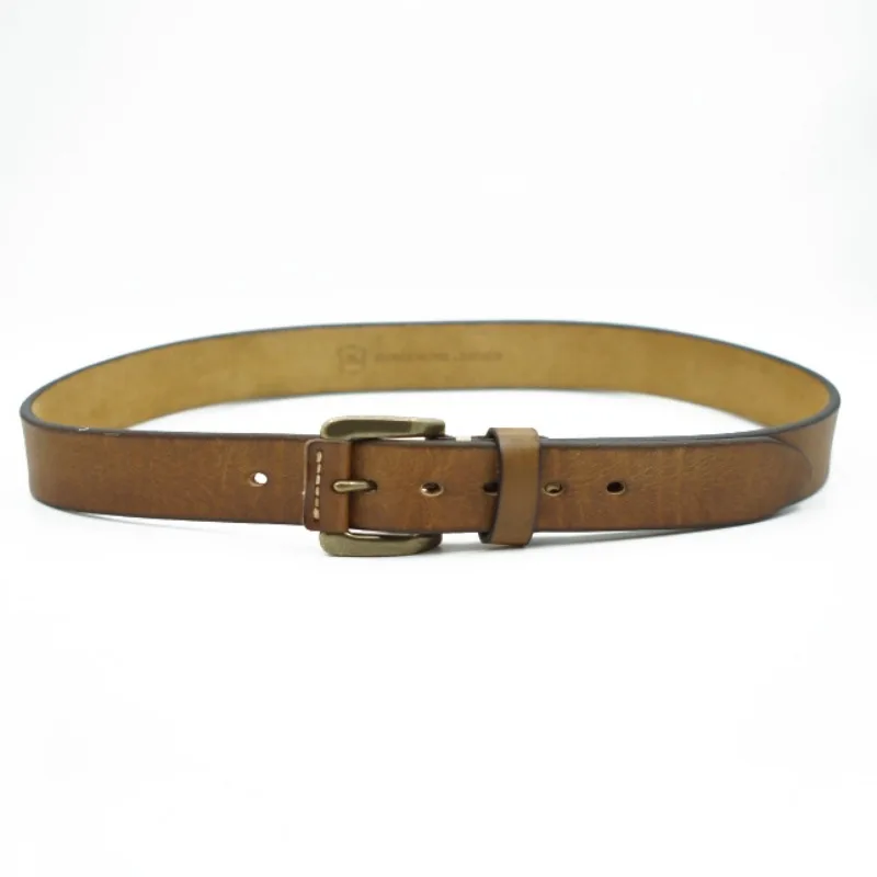 

Thickened 6mm Man Cowhide Needle Buckle Retro Hand Polished Belt Men's Genuine Leather Versatile Casual Pure Brass Trendy Belts