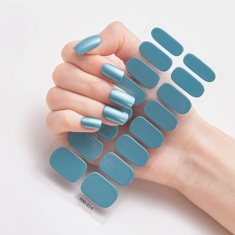 Baking Free Nail Stickers Wholesale Metallic feeling Solid Color Nail Stickers Simple Waterproof Nail Stickers Full Color