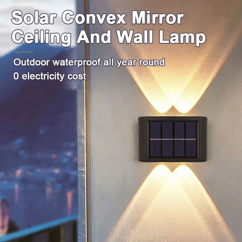 

Солнечные уличные светильники для двора, настенные светильники для дома, декоративное освещение для забора, светящиеся вверх и вниз атмосферные настенные светильники