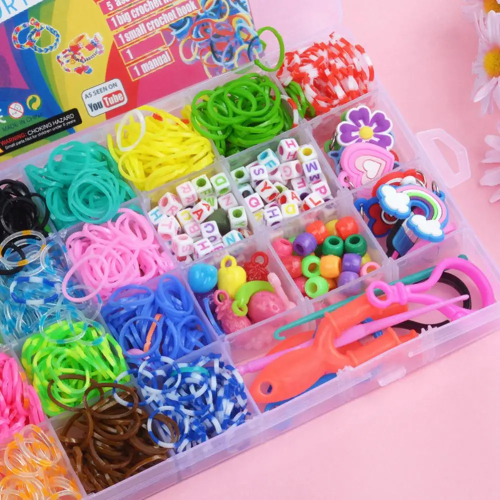 Rubber Loom Band Bracelet Kit Perfect For Girl's Friendship Bracelets Colorful Beads Create Unique Jewelry Christmas Gifts