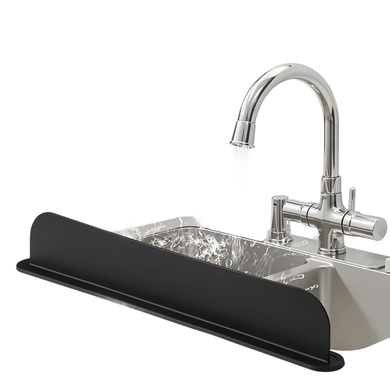 

ABMI-For Kitchen Countertop Backsplash Protector 19.29 Inch Silicone Sink Water Splash Guard,