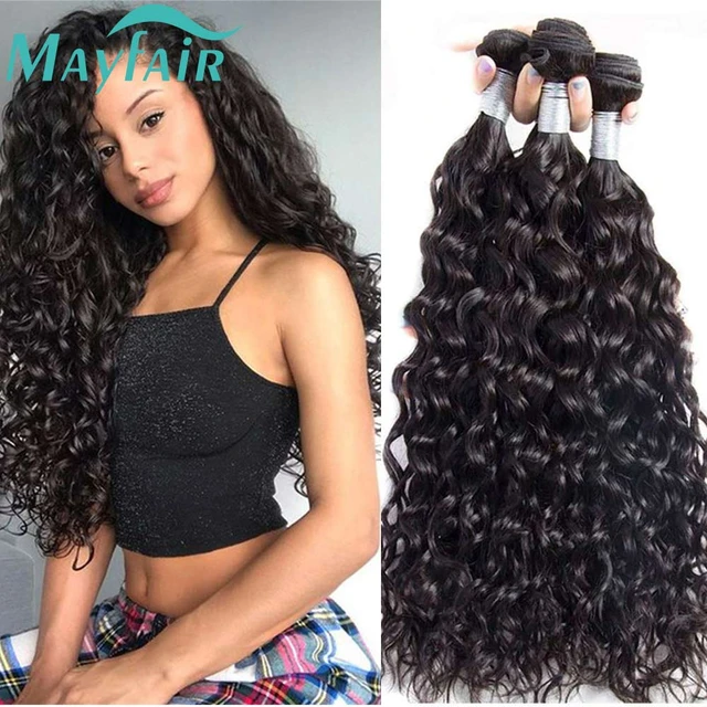 Brazilian Human Hair Bundles Water Wave Hair Weave Bundles Brazilian Curly Deep Wave Hair Bundles Remy Human Hair Extensions AliExpress