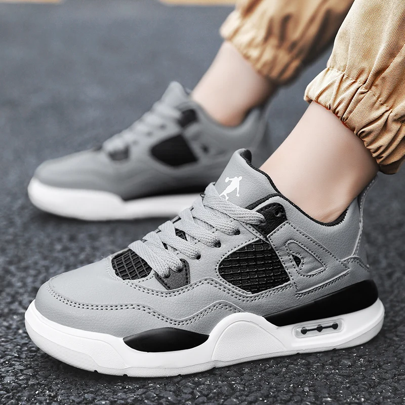 White Boys Flat Sneakers Children Casual Shoes Black Leather Comfortable High Quality Running Sports Kids Big Boy Tennis Shoes