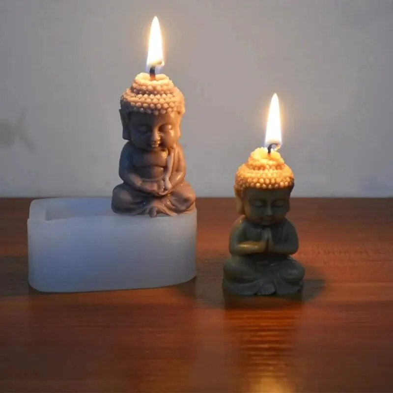 Mała świeca Budda Rudraksha Silikonowa forma DIY Amitabha Kształt Chińskie elementy Ręcznie robione ozdoby świec woskowych — zdjęcie 3