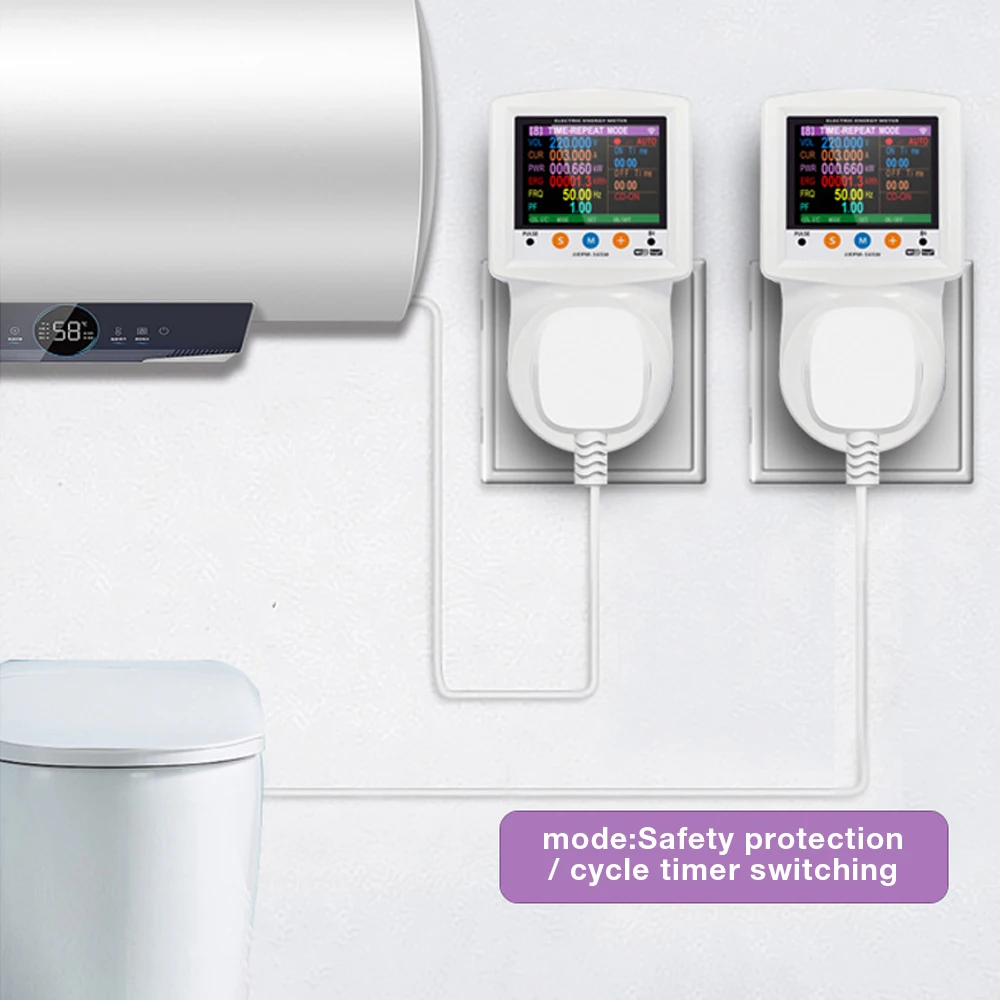 16A Tuya WIFI مأخذ (فيشة) ذكي التيار المتناوب الرقمي Wattmeter استهلاك الكهرباء الطاقة كيلوواط ساعة مقياس الطاقة الجهد/حامي التيار الاتحاد الأوروبي التوصيل