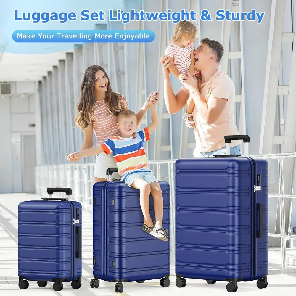 Luggage Sets 3 Piece Hardside Expandable Suitcase Set with Spinner Wheels Durable Lightweight Luggage Explosion-Proof Zipper