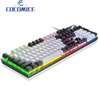 new K500 104-Keys Gaming Keyboard Wired Color-blocking Backlight Mechanical Feel Desktop Computer Keyboard For Desktop Laptop