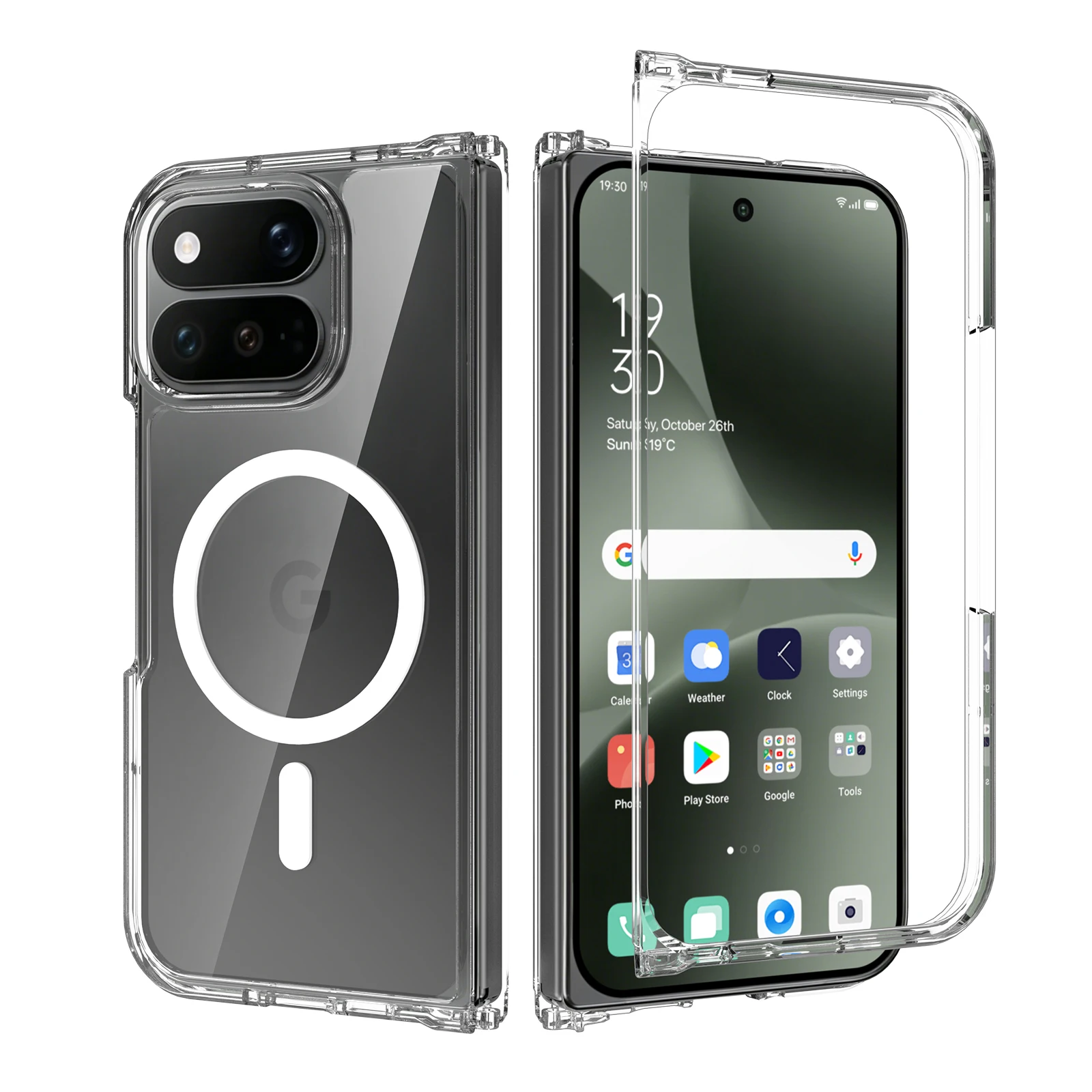 Für Google Pixel 11 Pro Fold: Magnetische Schutzhülle aus PC und TPU, transparente Abdeckung. – Detail 7