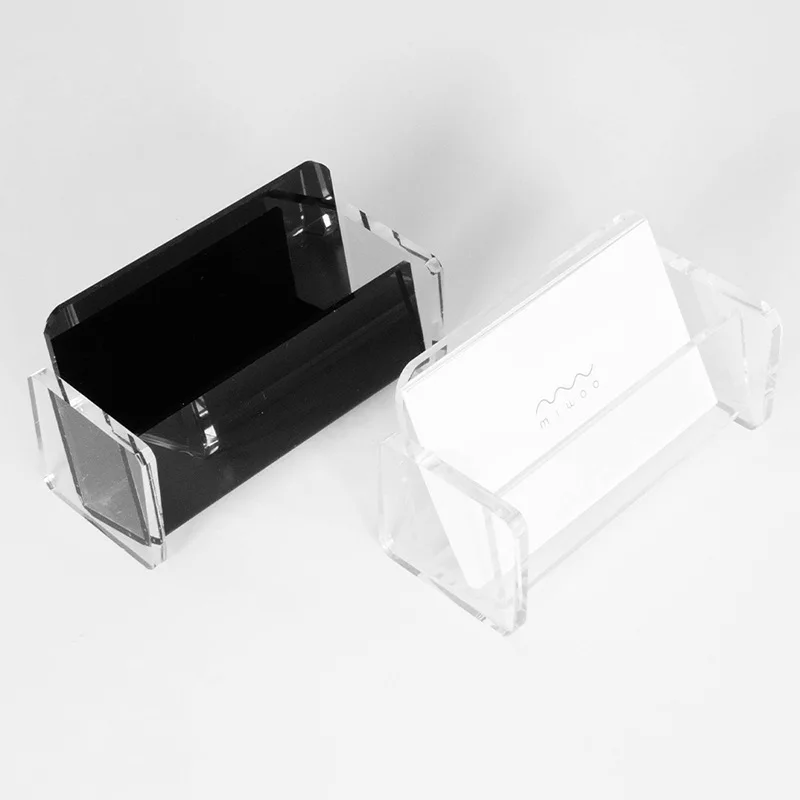 

Acrylic Business Card Holder Creative Desktop Name Card Storage Card Display Stand Fits 50-70 Business Cards Office Supplies