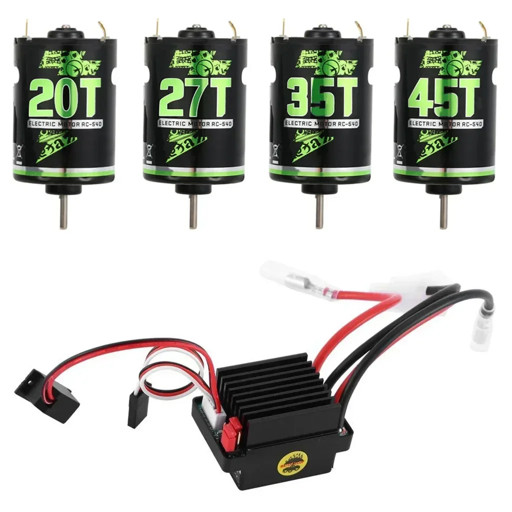 540 Brushed Motor RC Crawler Motor 20T 27T 45T with 320A ESC 5V/2A BEC Electric Speed Controller for 1/10 RC Car TRX AXIAL HSP