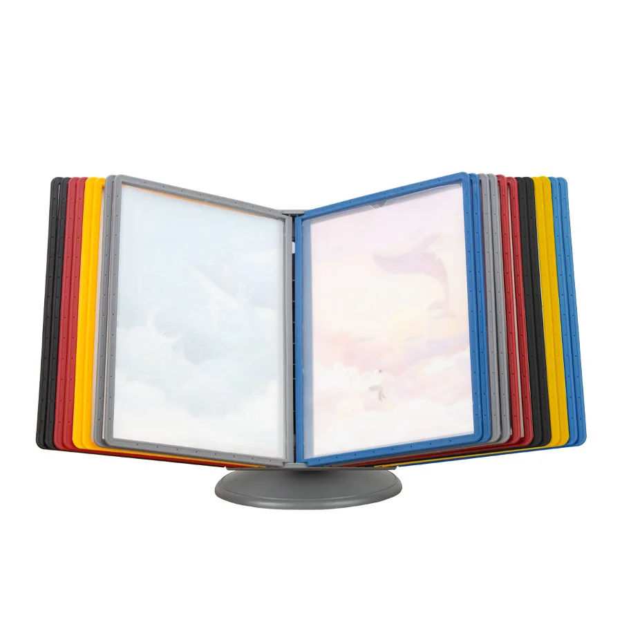 Easy Installation A4 Desktop Page Flipping File Display Shelf Page Flipping Rotating Folder Display Bracket Management Data Rack